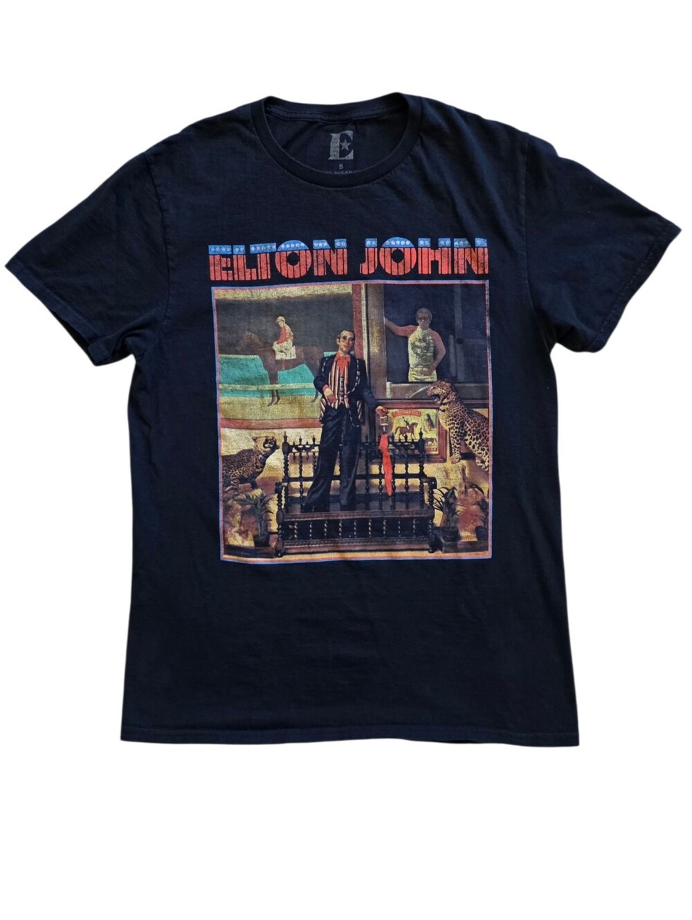 Elton John Official Honky Chateau Tee Shirt Black Size Small Band Tee